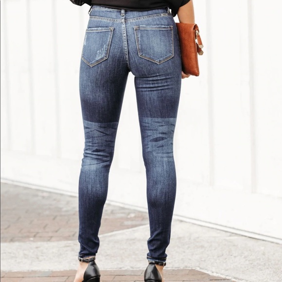 KanCan Kan Can Button Fly Dark Wash Skinny Jeans Denim Pants 26 - Picture 2 of 11